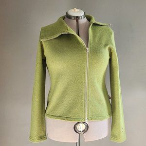 Kuhl Prague Merino Wool Sweater Asymmetrical Zip: Green, Size: L